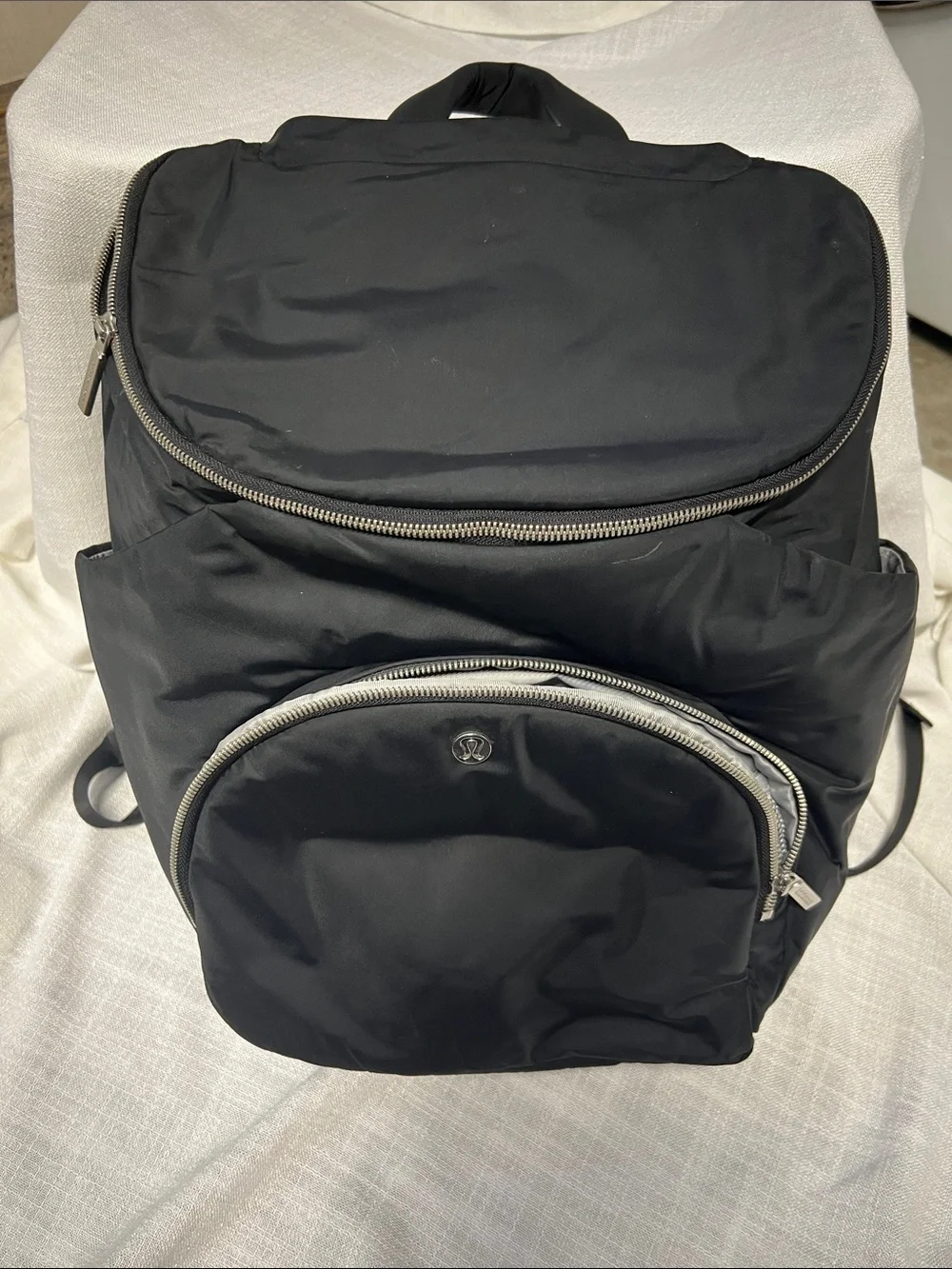 lululemon athletica Parent/Diaper Black Nylon Zip-Front Backpack
